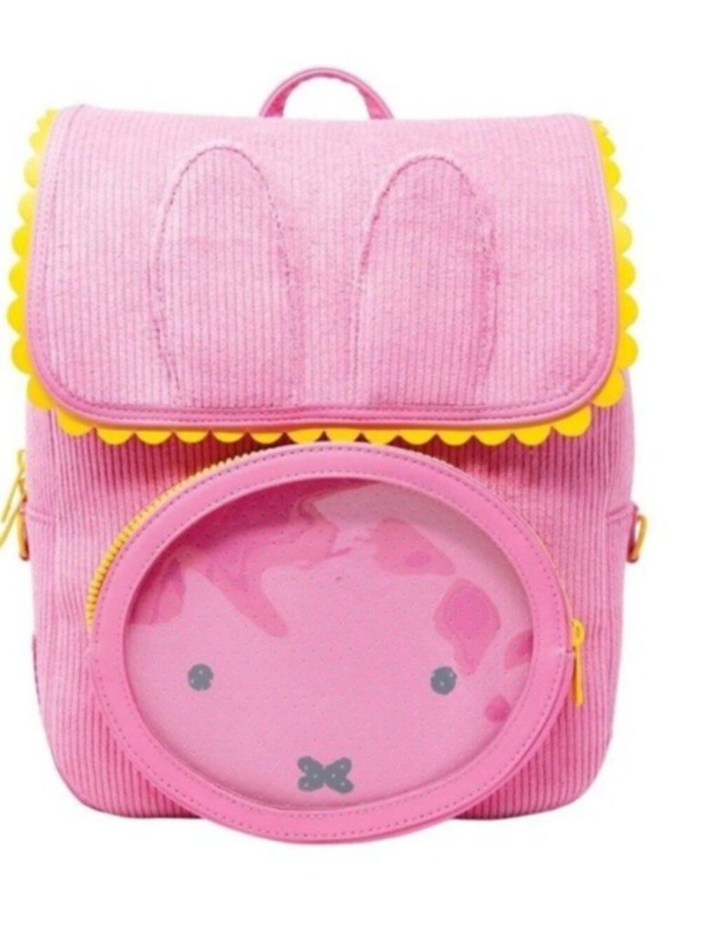 Whatever Makes You Happy Miffy Corduroy & Faux Leather Pin Trading Backpack NWT